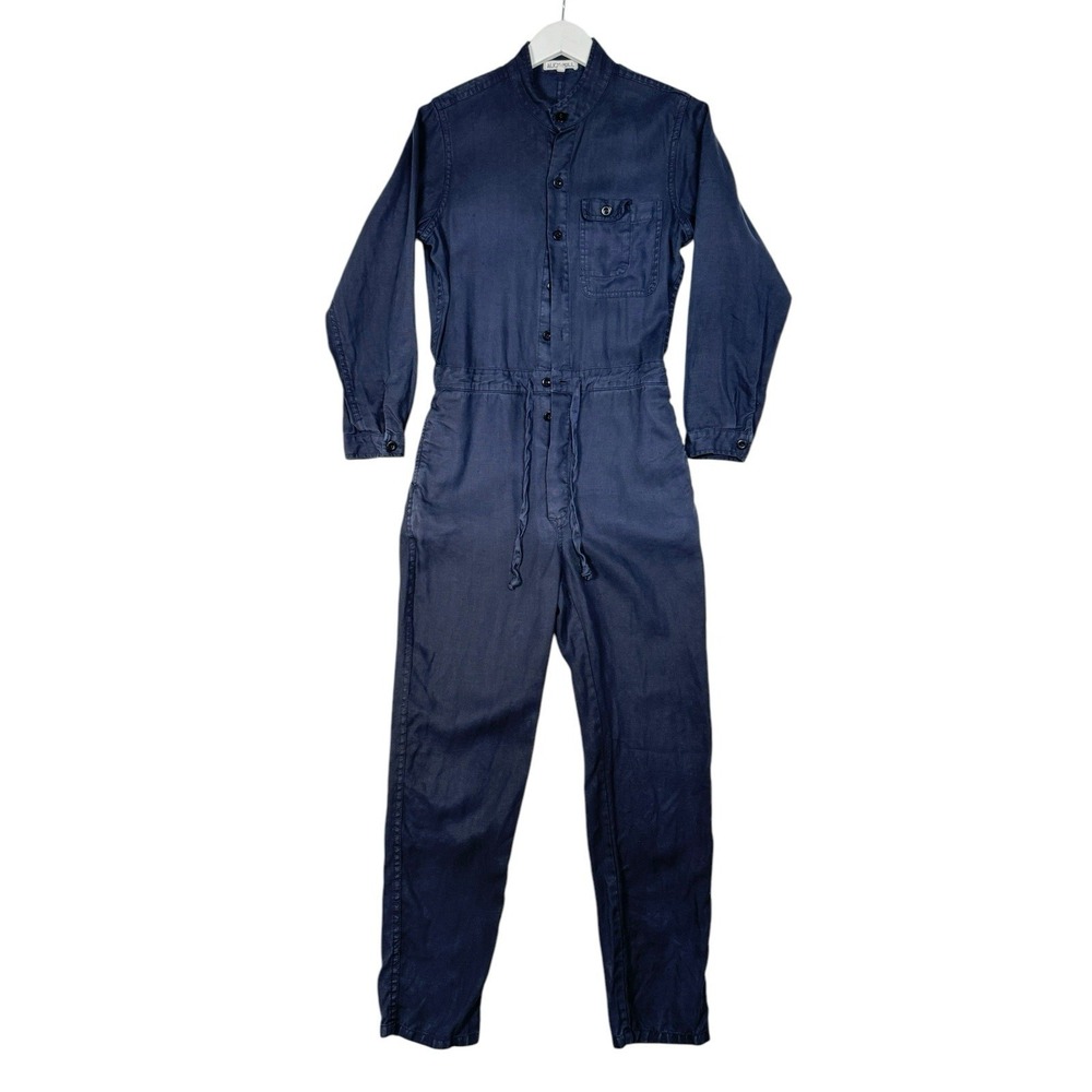 Alex Mill Navy Blue Size XS Logan Tie Waist Linen Jumpsuit